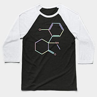 Ketamine Kawaii Pastel Rainbow Molecule Baseball T-Shirt